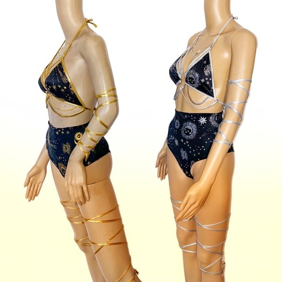 Stars and Moons Galaxy Celestial Rave Festival Outfit - Picture 2 of 4